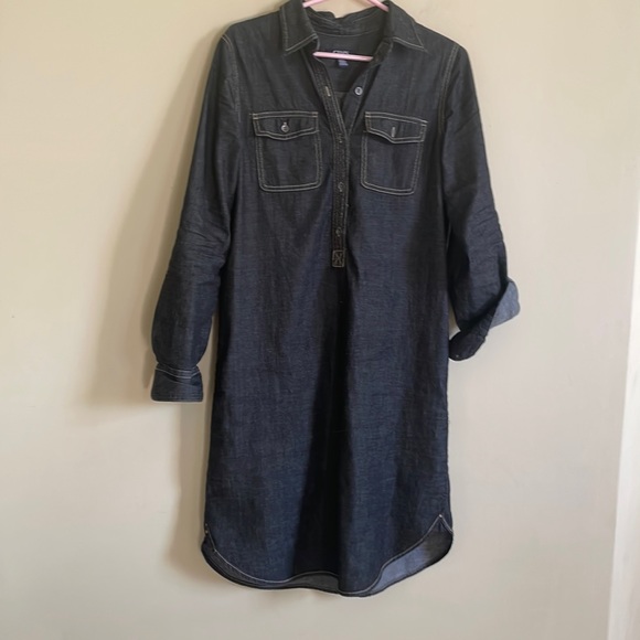 Chaps dark grey denim shirt dress - Picture 3 of 6